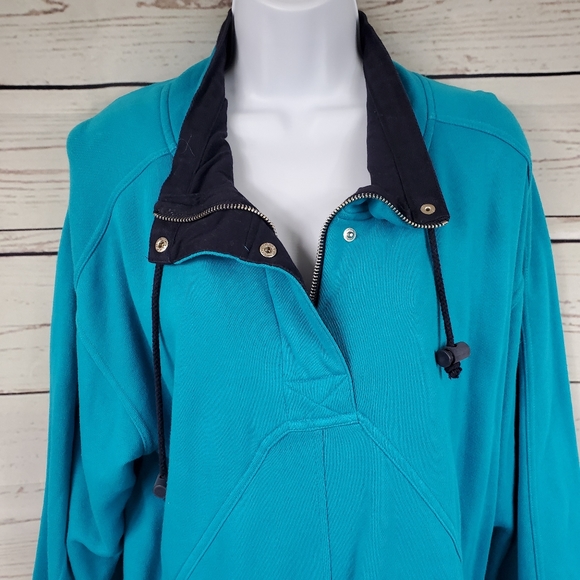 VITTADINI Sport Womens Snap Button Blue Sweatshirt Sweater Size S - Picture 3 of 8